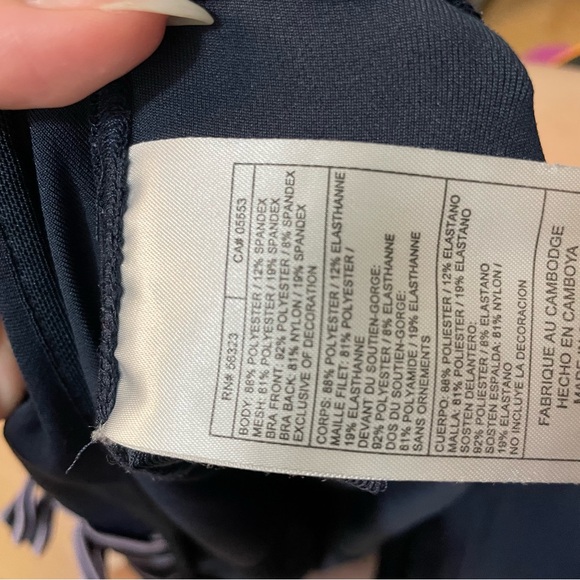 Nike Fit Dry Tank Top Built In Shelf Bra Navy Blue Purple Ruffle Women’s M - Picture 11 of 11